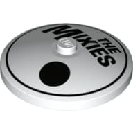 Dish 4 x 4 Inverted [Radar] with Black Circle, Dot and 'THE MIXIES' Print