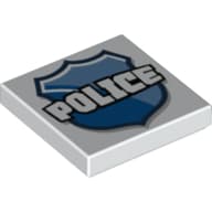Tile 2 x 2 with 'POLICE' on Badge Print