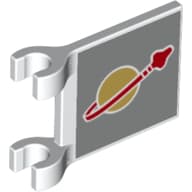 Flag 2 x 2 Square [Thick Clips] with Classic Space Logo print