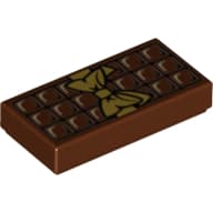 Tile 1 x 2 with Chocolate Bar Print