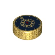 Tile Round 1 x 1 with Compass Print