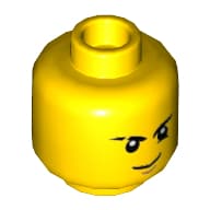 Minifig Head Jay, Firm Grin / Worried Print