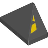 Slope 45° 2 x 1 Triple with Inside Stud Holder and Triangular Yellow Eyes Print