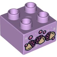 Duplo Brick 2 x 2 with Acorns Print