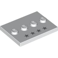 Plate Special 3 x 4 with 1 x 4 Center Studs and 4 Silver Stars Print