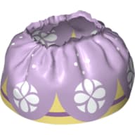 Duplo Skirt Satin with White Flowers & Bright Light Yellow Underskirt