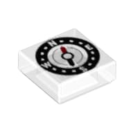 Tile 1 x 1 with Compass Print