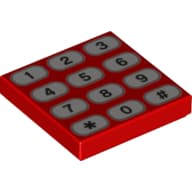 Tile 2 x 2 with Phone Keypad with Tan Buttons and Black Numbers Print