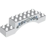 Duplo Brick 2 x 10 x 2 Arch with Ornaments and Shield Print