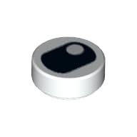 Tile Round 1 x 1 with Squinted Eye, Top Side Pupil print