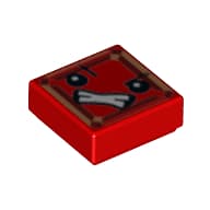 Tile 1 x 1 with Face with Angry Eyes and Bared Teeth (Kryptomite) Print