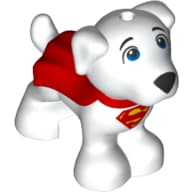 Animal, Dog, Hole on top of Head, Blue Eyes, Superman Logo, Red Collar and Cape Print (Krypto)