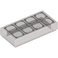 Tile 1 x 2 with Dark Bluish Grey Squares print