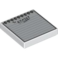 Tile 2 x 2 with Spiral Ruled Notepad with 'To ERASE!' Note Print
