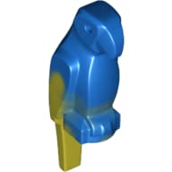 Animal, Bird, Parrot, Wide Beak and Tail with Marbled Blue Pattern