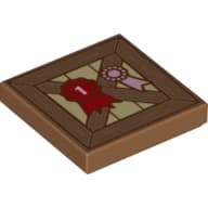 Tile 2 x 2 with Crate with Ribbons print