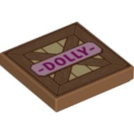Tile 2 x 2 with Crate and 'Dolly' print