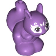 Animal, Squirrel with 1.5 Hole in Tail - Medium Lavender Eyes - Black Nose and Mouth - White Face Decorations Print (Mr. Spry)