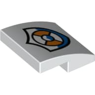 Slope Curved 2 x 2 x 2/3 with Coast Guard Logo with Blue Waves and Life Preserver Print