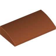 Slope Brick Curved 2 x 4 x 2/3 No Studs, with Bottom Tubes