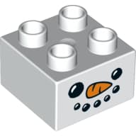 Duplo Brick 2 x 2 with Snowman Face print