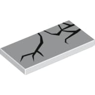 Tile 2 x 4 with Black Cracks Print