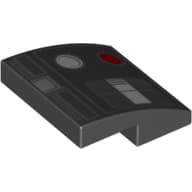 Slope Curved 2 x 2 x 2/3 with Red and White Circles Print