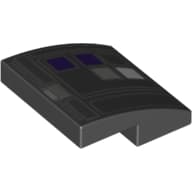 Slope Curved 2 x 2 x 2/3 with 2 Purple Squares Print