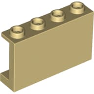 Panel 1 x 4 x 2 with Side Supports - Hollow Studs