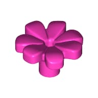 Plant, Flower, Minifig Accessory with 7 Thick Petals and Pin