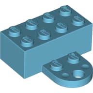 Brick Magnet 2 x 4 with Round Plate 2 x 2