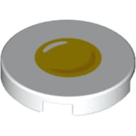 Tile Round 2 x 2 with Egg with Yolk Print