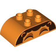Duplo Brick 2 x 4 Curved Top with Lion Mane and Eyebrows print