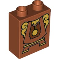 Duplo Brick 1 x 2 x 2 with Bottom Tube with Bottom Clock (Cogsworth) Print