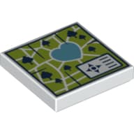 Tile 2 x 2 with Heartlake Park Map print