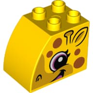 Duplo Brick 2 x 3 x 2 with Curved Top with Giraffe print