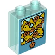 Duplo Brick 1 x 2 x 2 with Bottom Tube and Fish Tank Print