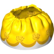 Duplo Skirt Satin with Yellow Layered Top Skirt and Orange Roses Print