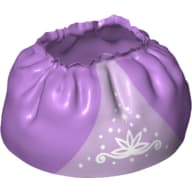 Duplo Skirt Satin with Swirling Floral Design and Stardust on Lavender Underskirt Print (Rapunzel)