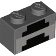 Brick 1 x 2 with Pixelated Forge Print