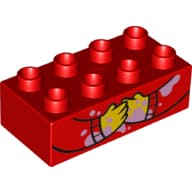 Duplo Brick 2 x 4 with Arms, Hands, Ice Cream Stains