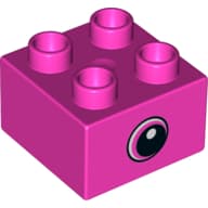 Duplo Brick 2 x 2 with Eye, White Sclera and Spot in Pupil on both sides Print