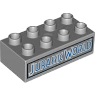 Duplo Brick 2 x 4 with 'Jurassic World' print