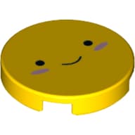 Tile Round 2 x 2 with Smiley Face Blushes