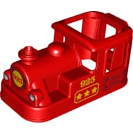 Duplo Train Steam Engine Cabin 4 x 8 x 3 1/2 with Headlights, Red '925' in Yellow Circle on Front, and Yellow '925' on Side Print