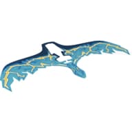 Wings, with Dark Blue, Medium Azure, Blue and Yellow Lightning Print