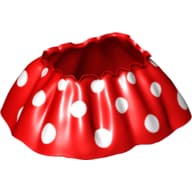 Duplo Skirt Satin with White Large Polka Dots Print