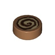 Tile Round 1 x 1 with Cinnamon Roll Print