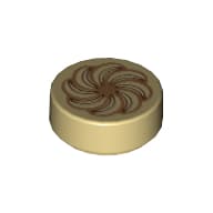 Tile Round 1 x 1 with Pastry Print