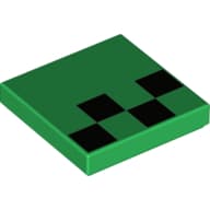 Tile 2 x 2 with Minecraft Pixels Black Squares print